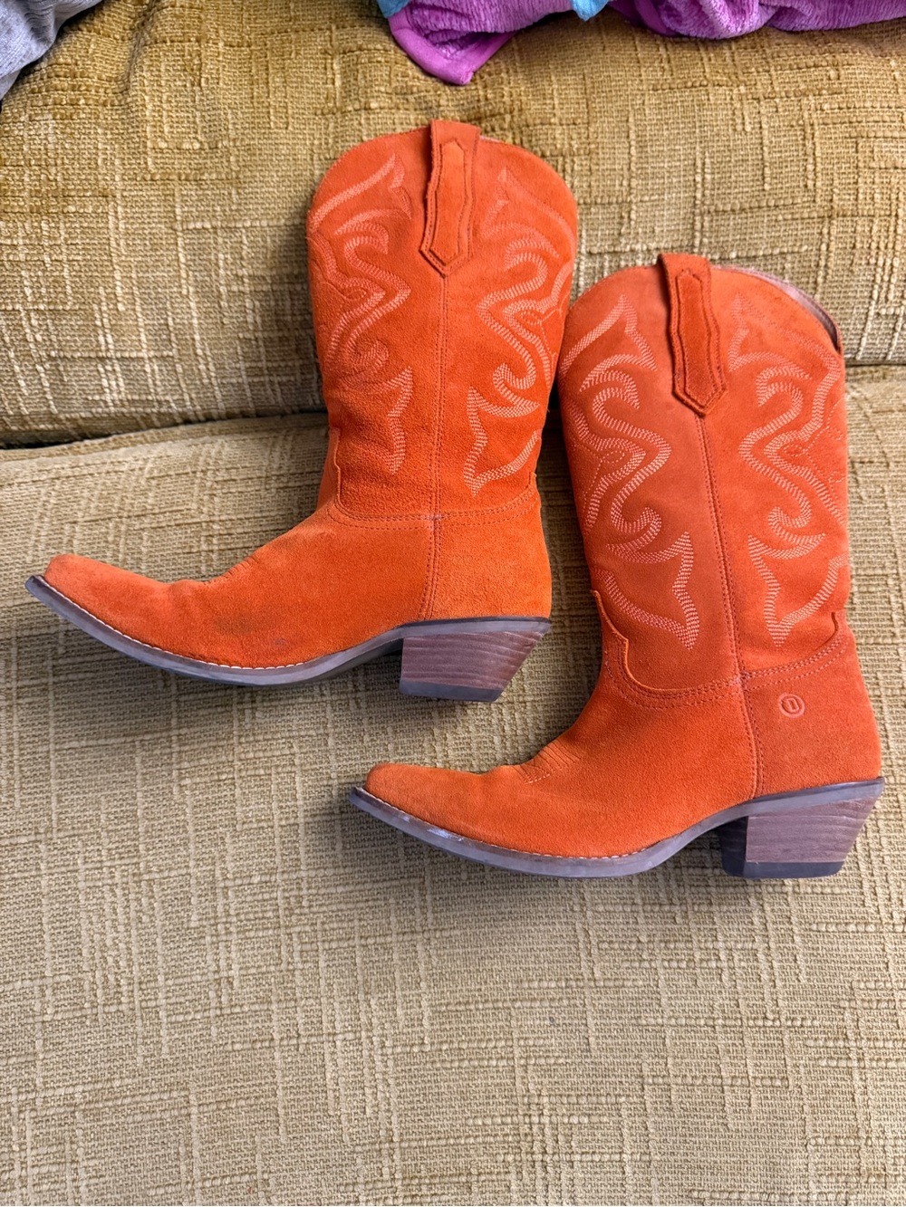 Orange Suede DingoWomen's Cowboy Boots - Stylish Western Heels - Picture 2 of 7